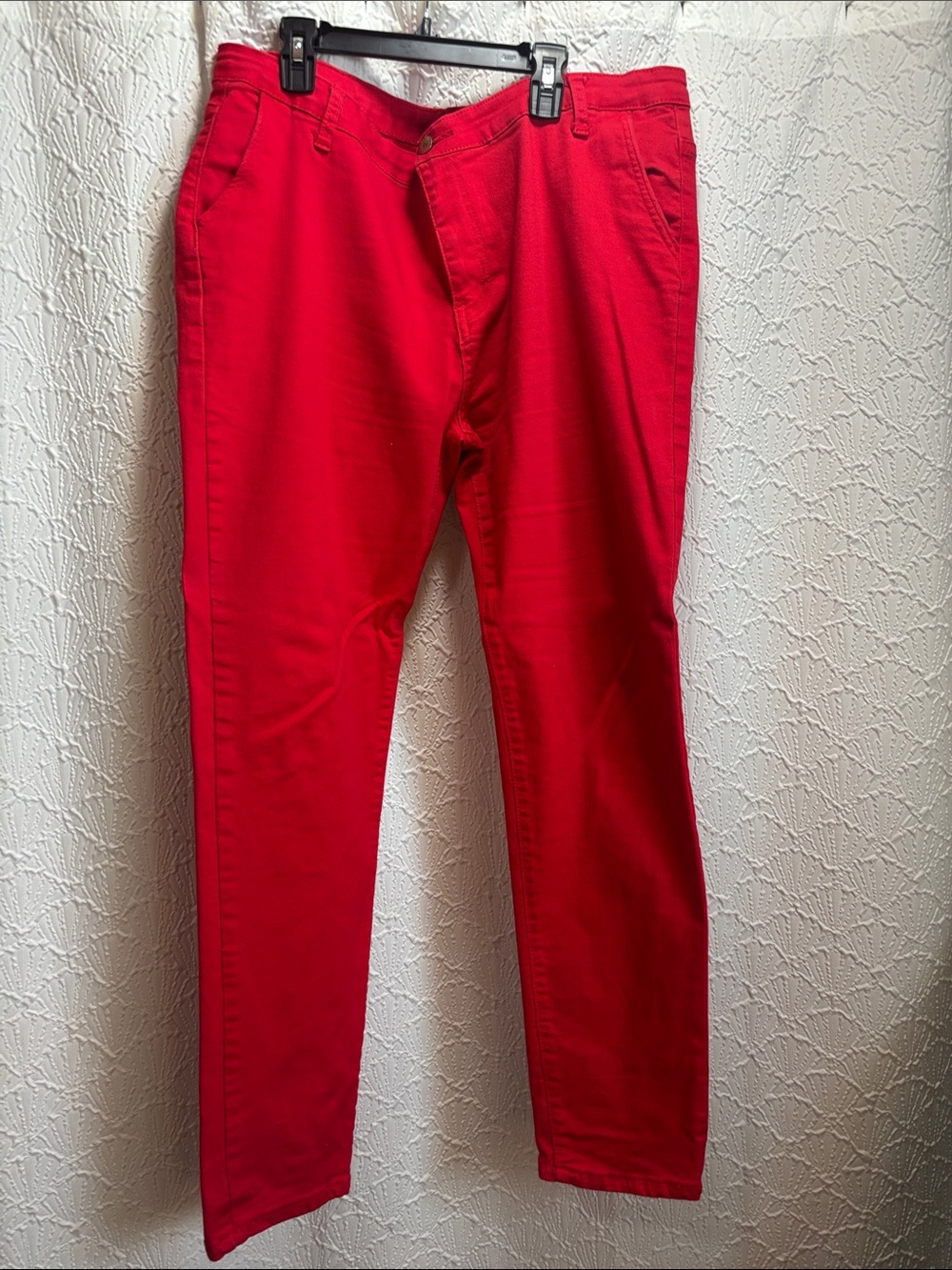 Men's Red Chinos - Classic Straight Fit